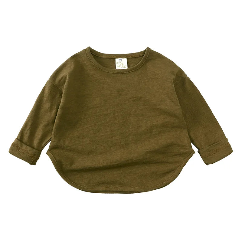 Kids' Cotton Long Sleeve Top, Relaxed Fit