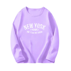 Girls' Paris Eiffel Tower Long-Sleeve Cotton T-Shirt
