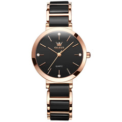 OLEVS Luxury Rose Gold Women's Ceramic Watch