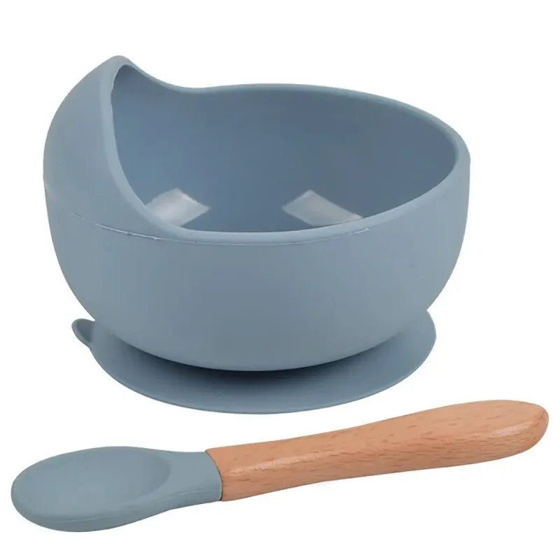 Silicone Suction Weaning Bowl and Spoon Set, 2 Piece