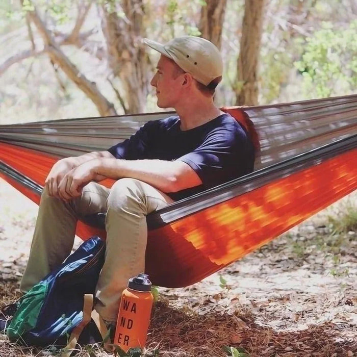 Portable Single-Person Camping Hammock, High-Strength Parachute Fabric, image 2