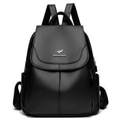 Women's Large Capacity Genuine Leather Backpack – Vintage Travel & School Bag