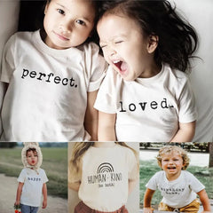 Flawless Love Print Kids' T-Shirt – Casual Summer Cotton Tee
