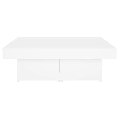 Modern White Coffee Table – 90x90x28 cm, Engineered Wood
