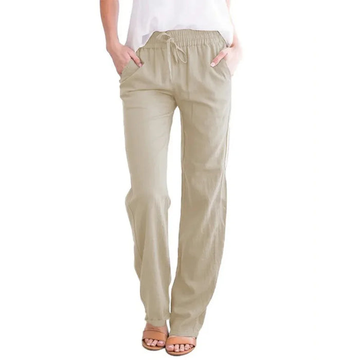 Breezy Linen Trousers, Light Khaki