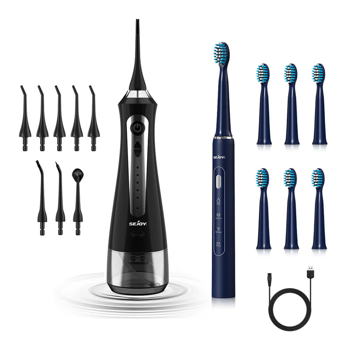 AquaSmile Duo: Water Flosser & Sonic Toothbrush Set