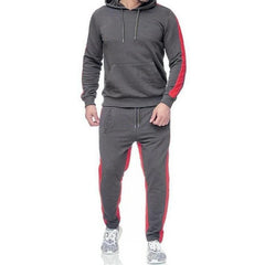 Men’s Printed Tracksuit Set – Hooded Sweatshirt & Jogger Pants 2-Piece Sportswear