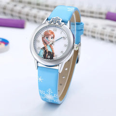 Princess Elsa Leather Strap Kids Watch