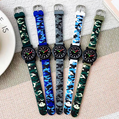 Kids' Camouflage Silicone Strap Quartz Watch