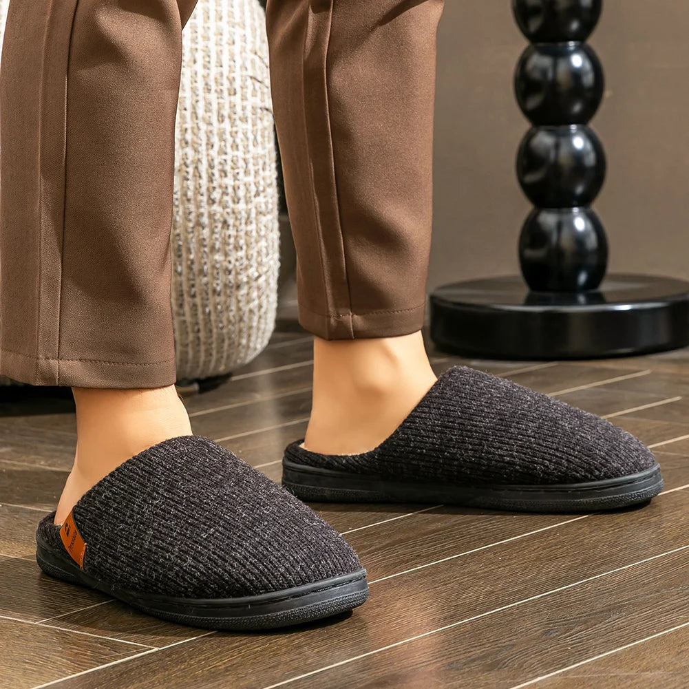 Men's Memory Foam Slippers, Non-Slip Sole, UK 6.5 to 15