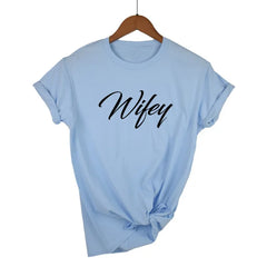 Hubby & Wifey Matching T-Shirt – Funny Casual Cotton Tee for Women