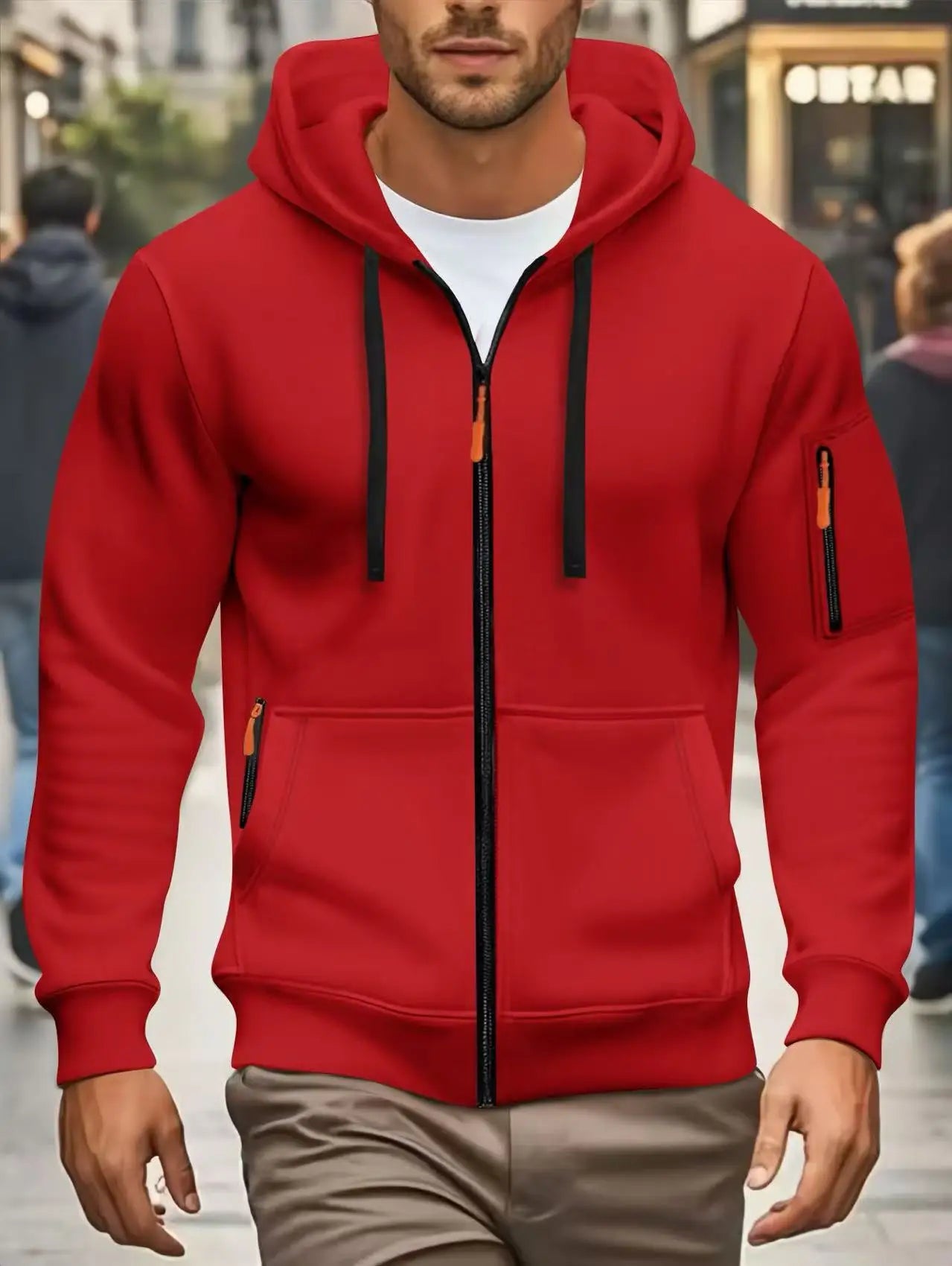 Zippered Warmth Men's Casual Hoodie Jacket