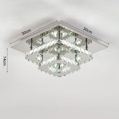KOMORE 36W Crystal LED Ceiling Light – Modern Flush Mount, Cool White