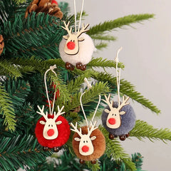 Felt Reindeer Christmas Decorations, Set of 4