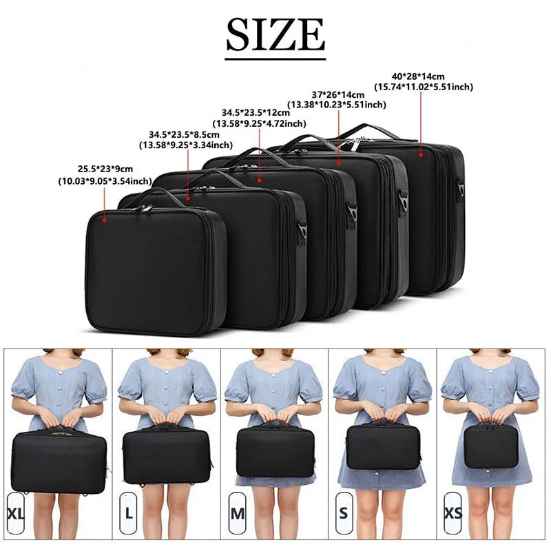 Large Makeup Case with Adjustable Dividers
