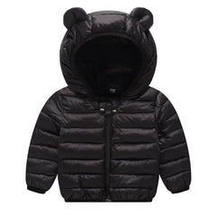Kids' Fleece Lined Puffer Jacket with Bear Ears