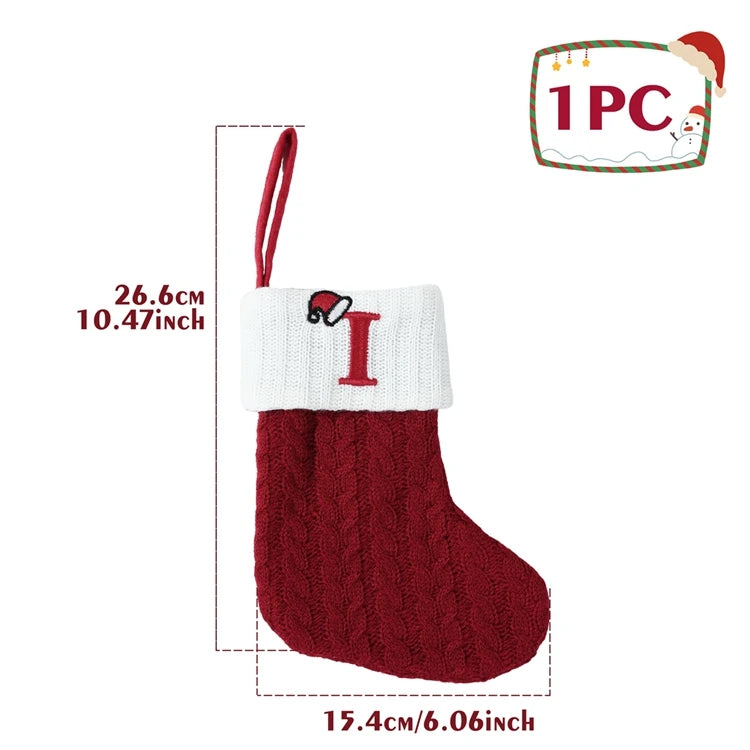 Mini Knitted Letter Stocking Decoration