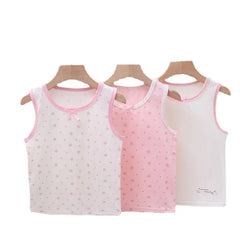Girls' Cotton Vest Tops, Pack of 3
