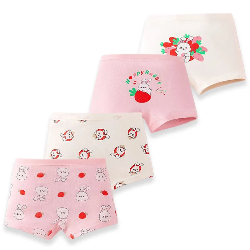 Girls' Cotton Boxer Briefs, Pack of 4