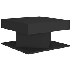 Modern Black Coffee Table – Durable Engineered Wood, 57x57x30 cm