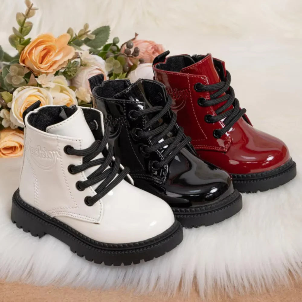 Kids' Waterproof Lace-Up Boots with Zip