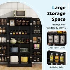 GOFLAME Buffet Sideboard – Pantry Cabinet with Adjustable Shelves & Safety Features