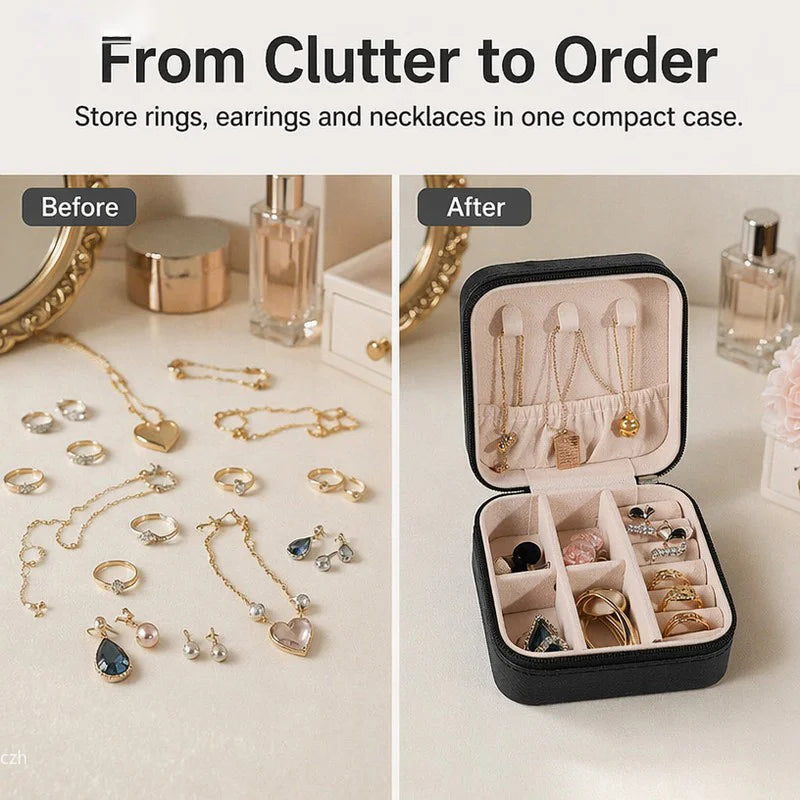 Travel Jewellery Case with Zip, 10 cm