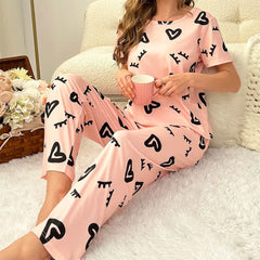 Printed Short-Sleeve Pyjama Set