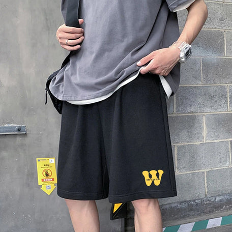 Men’s Loose-Fit Cotton Sports Shorts – Casual Basketball & Fitness Wear