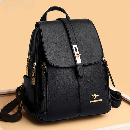 Luxury PU Leather Women's Backpack – Vintage Casual Daypack