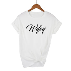 Hubby & Wifey Matching T-Shirt – Funny Casual Cotton Tee for Women