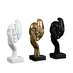 Abstract Mask Resin Statue – Modern Home & Office Decor