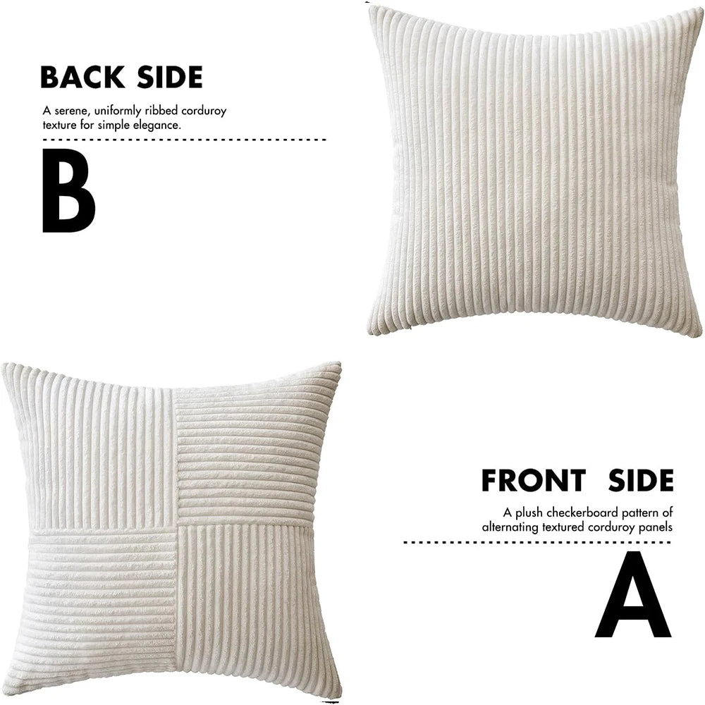 Corduroy Patchwork Cushion Cover