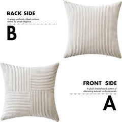 Corduroy Patchwork Cushion Cover