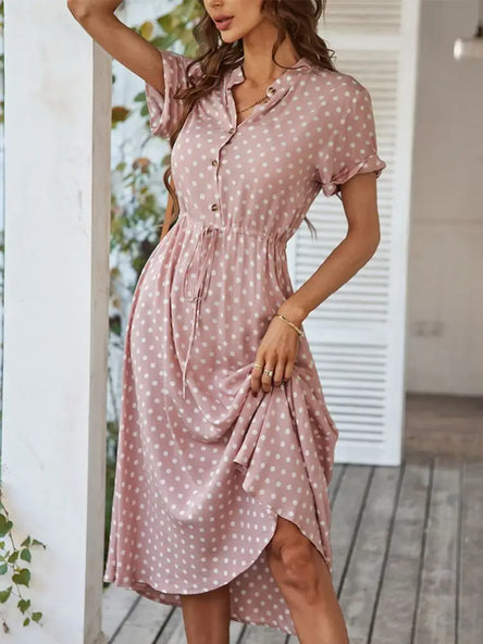 Polka Dot Breeze Midi Dress