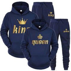 King & Queen Couple Tracksuit – Matching Hoodie & Joggers Set