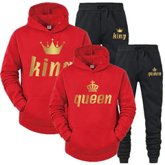 King & Queen Couple Tracksuit – Matching Hoodie & Joggers Set