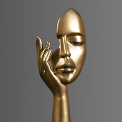 Abstract Mask Resin Statue – Modern Home & Office Decor