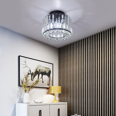 Minimalist Square Crystal LED Ceiling Light – Modern Flush Mount Chandelier