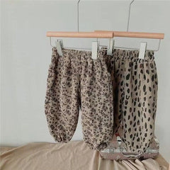 Girls' Leopard Print Loose Trousers