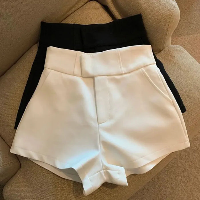 Women's High-Waisted A-Line Shorts, Slim Fit Casual Elegance, image 2