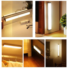 Wireless Motion Sensor LED Light – Rechargeable Night Light for Cabinets & Staircases