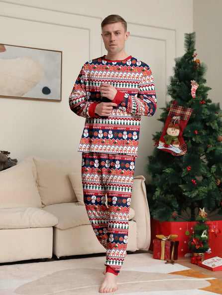 Cosy Festive Family Pyjama Set - Reindeer & Snowman Design