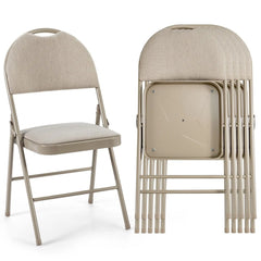 GOFLAME Set of 6 Folding Fabric Chairs – Padded Dining & Guest Seats