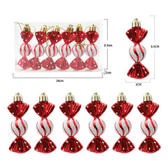 Red and White Candy Christmas Tree Decorations