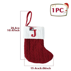 Mini Knitted Letter Stocking Decoration