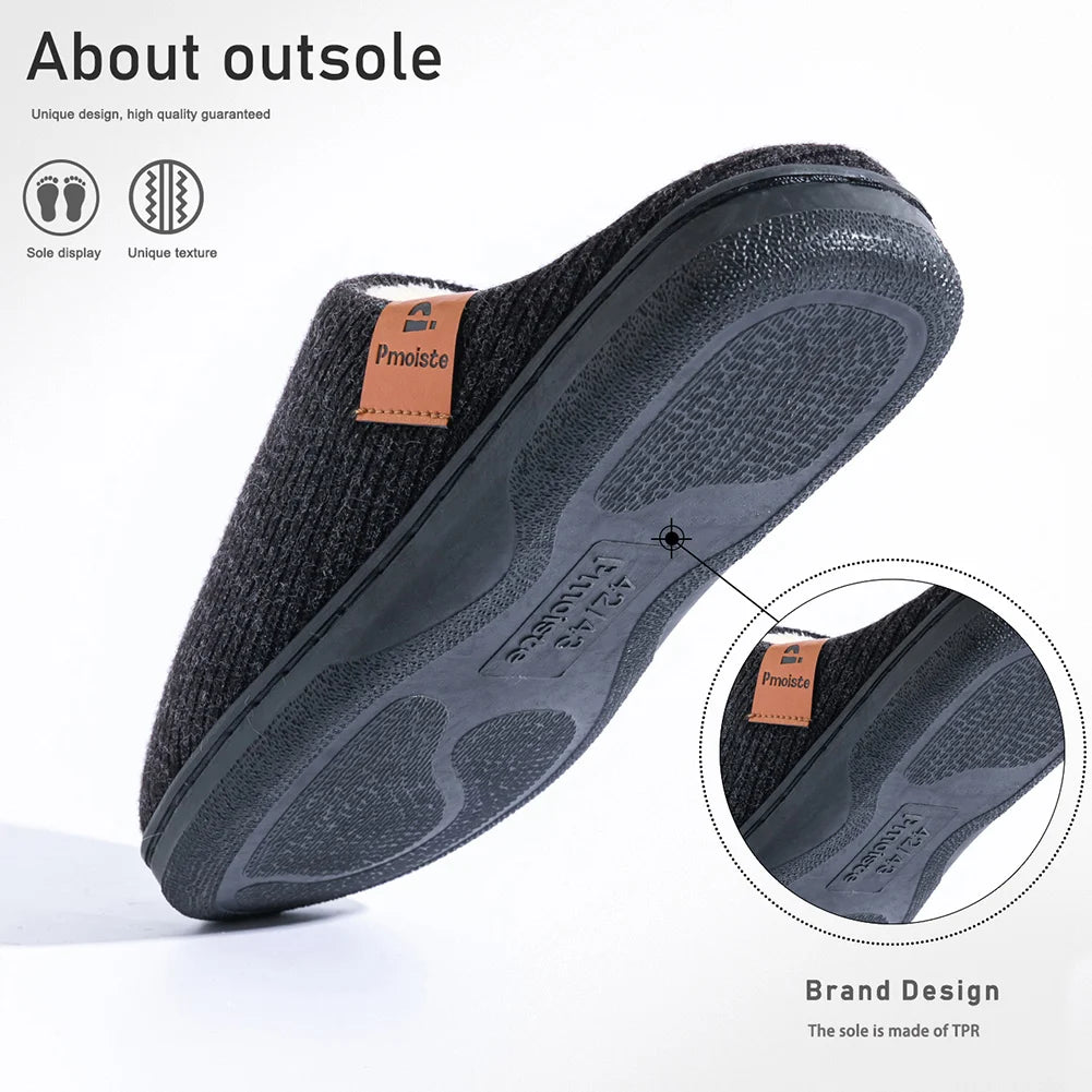Men's Memory Foam Slippers, Non-Slip Sole, UK 6.5 to 15