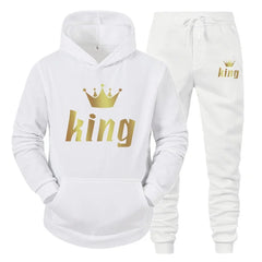 King & Queen Couple Tracksuit – Matching Hoodie & Joggers Set