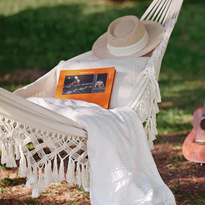 Breeins Tassel Hammock, Portable Outdoor Canvas Swing for Garden & Camping, image 2