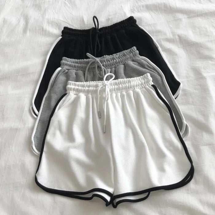 Women's Striped Casual Shorts, Loose-Fit Summer Sports Shorts
